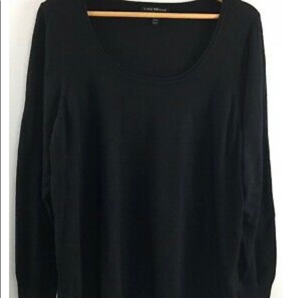 Lane Bryant Sweater 22/24 Black Hi Low Scoop Neck